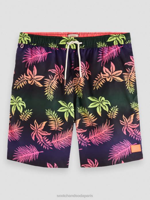Scotch & Soda Hommes short de bain long imprimé feuille dégradée aop vêtements 4HB4677