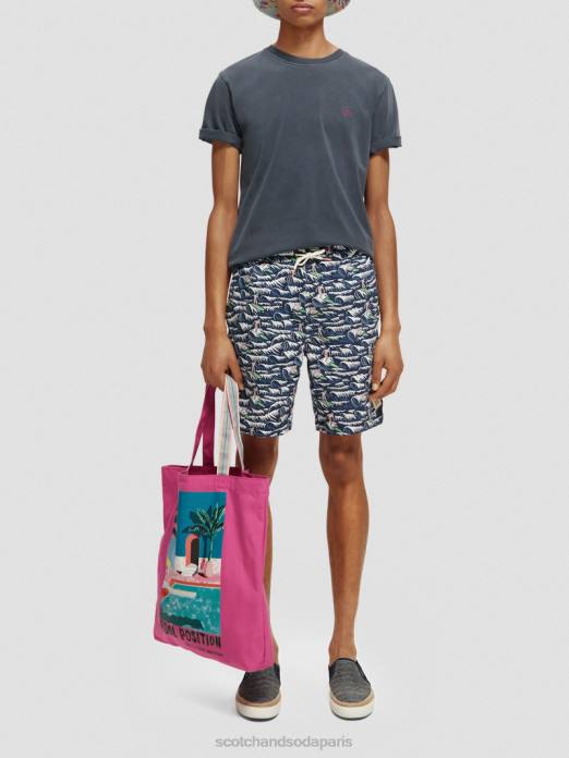 Scotch & Soda Hommes short de bain long imprimé vague bleue surf aop vêtements 4HB4678