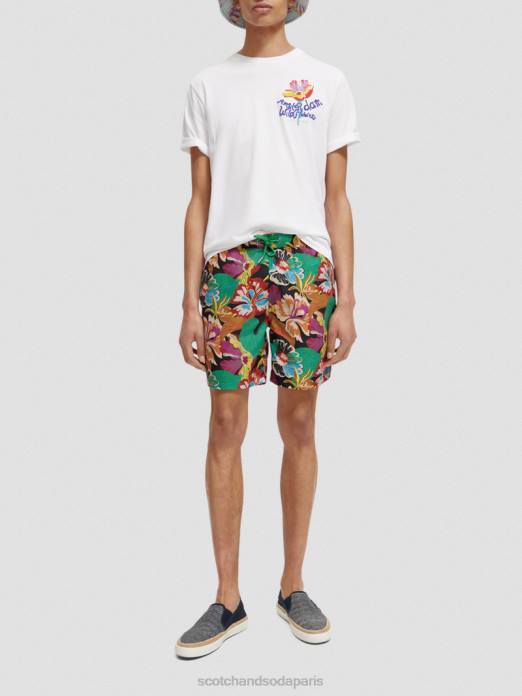 Scotch & Soda Hommes short de bain mi-long imprimé aop floral noir vêtements 4HB4673