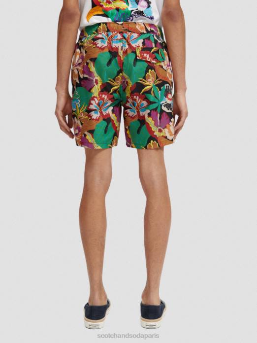 Scotch & Soda Hommes short de bain mi-long imprimé aop floral noir vêtements 4HB4673
