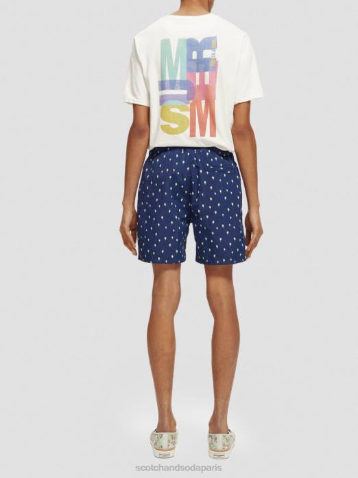 Scotch & Soda Hommes short de bain mi-long imprimé aop à pois bleu marine vêtements 4HB4667