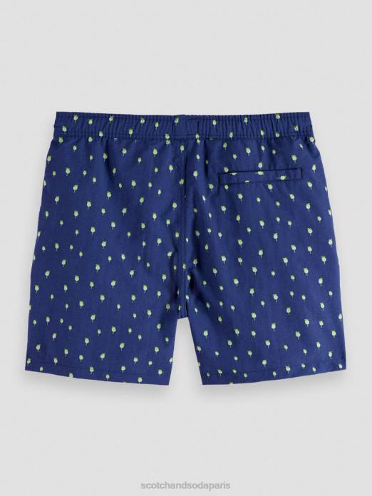 Scotch & Soda Hommes short de bain mi-long imprimé aop à pois bleu marine vêtements 4HB4667