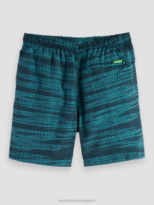 Scotch & Soda Hommes short de bain mi-long imprimé bande bleue vêtements 4HB4690