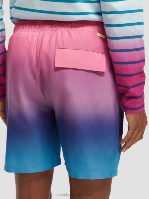 Scotch & Soda Hommes short de bain mi-long imprimé dégradé cerise vêtements 4HB4695