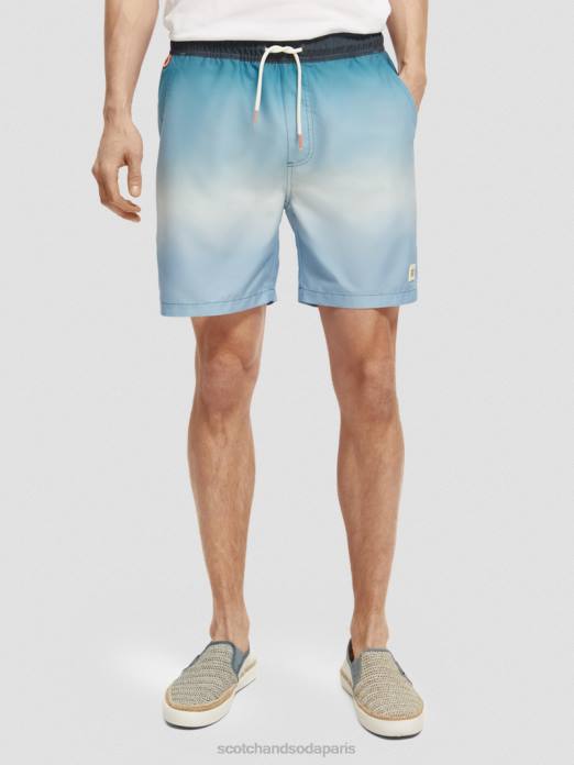 Scotch & Soda Hommes short de bain mi-long imprimé dégradé turquoise vêtements 4HB4694