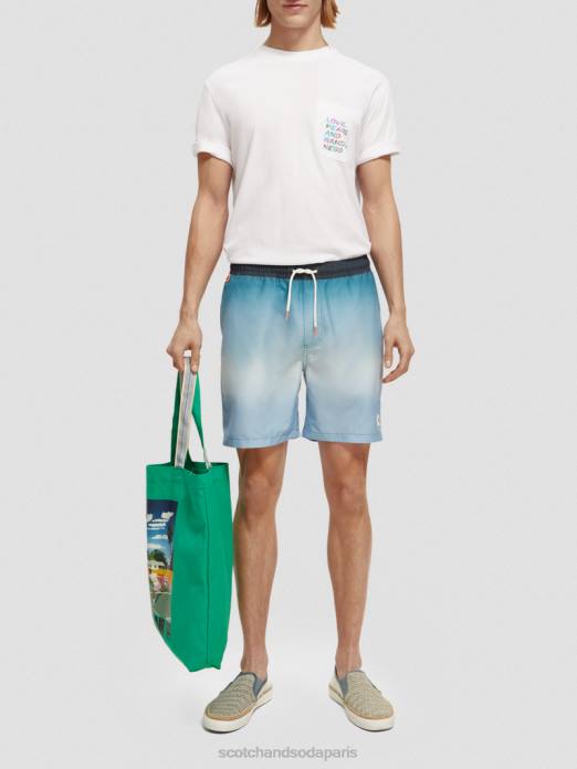 Scotch & Soda Hommes short de bain mi-long imprimé dégradé turquoise vêtements 4HB4694