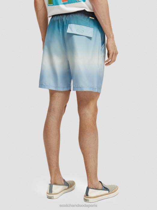 Scotch & Soda Hommes short de bain mi-long imprimé dégradé turquoise vêtements 4HB4694