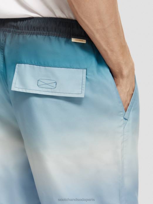 Scotch & Soda Hommes short de bain mi-long imprimé dégradé turquoise vêtements 4HB4694