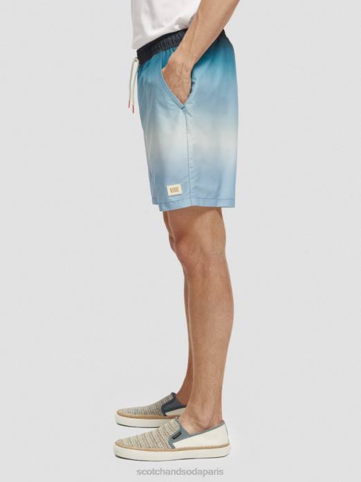 Scotch & Soda Hommes short de bain mi-long imprimé dégradé turquoise vêtements 4HB4694