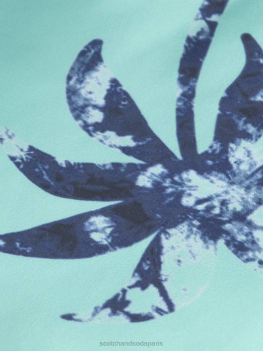 Scotch & Soda Hommes short de bain mi-long imprimé feuille de cire de menthe aop vêtements 4HB4675