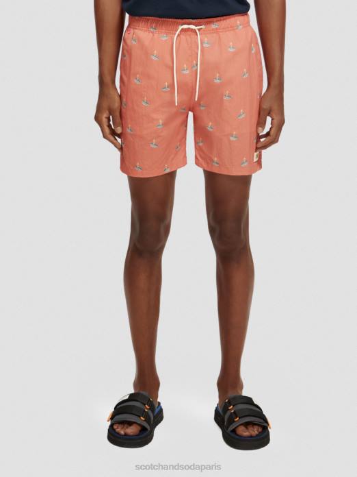 Scotch & Soda Hommes short de bain mi-long imprimé flamant surfeur aop vêtements 4HB4670