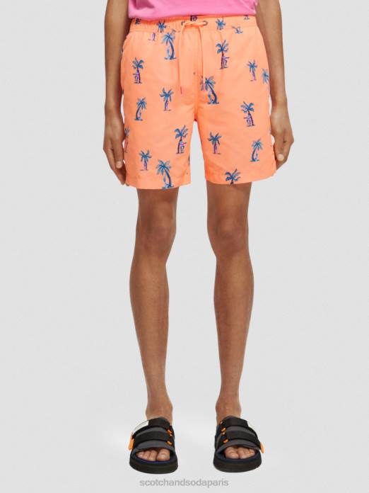 Scotch & Soda Hommes short de bain mi-long imprimé guitare rose aop vêtements 4HB4672