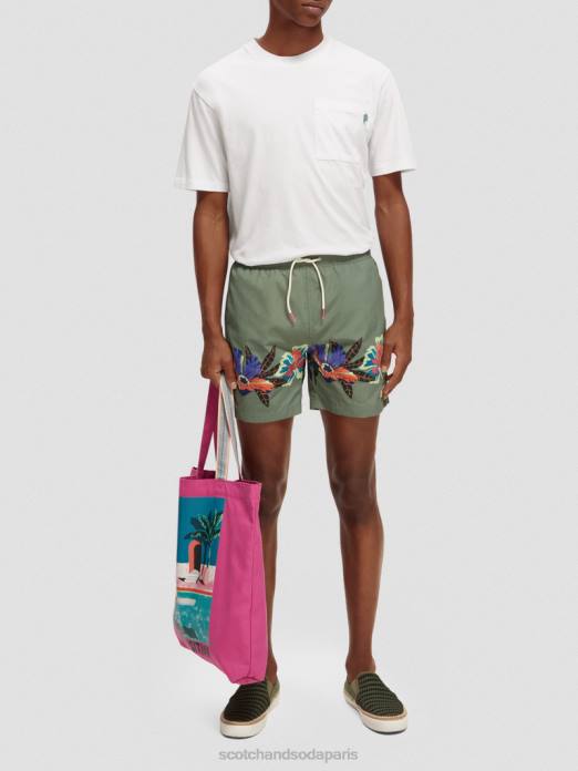 Scotch & Soda Hommes short de bain mi-long imprimé imprimé vert vêtements 4HB4693