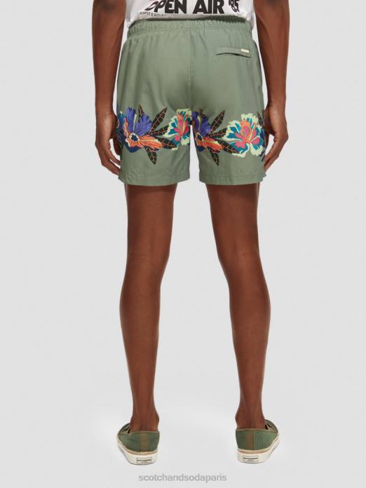 Scotch & Soda Hommes short de bain mi-long imprimé imprimé vert vêtements 4HB4693