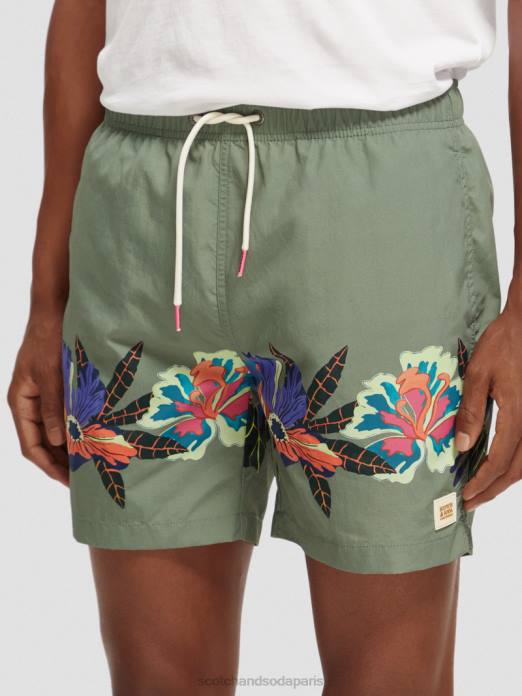 Scotch & Soda Hommes short de bain mi-long imprimé imprimé vert vêtements 4HB4693