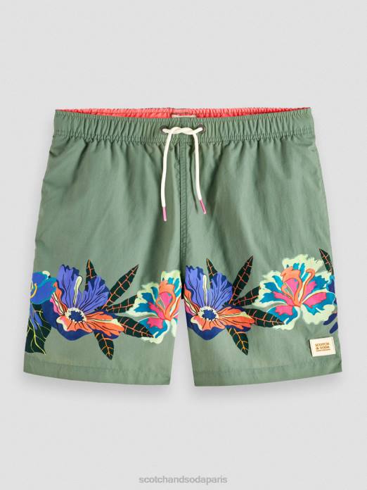 Scotch & Soda Hommes short de bain mi-long imprimé imprimé vert vêtements 4HB4693