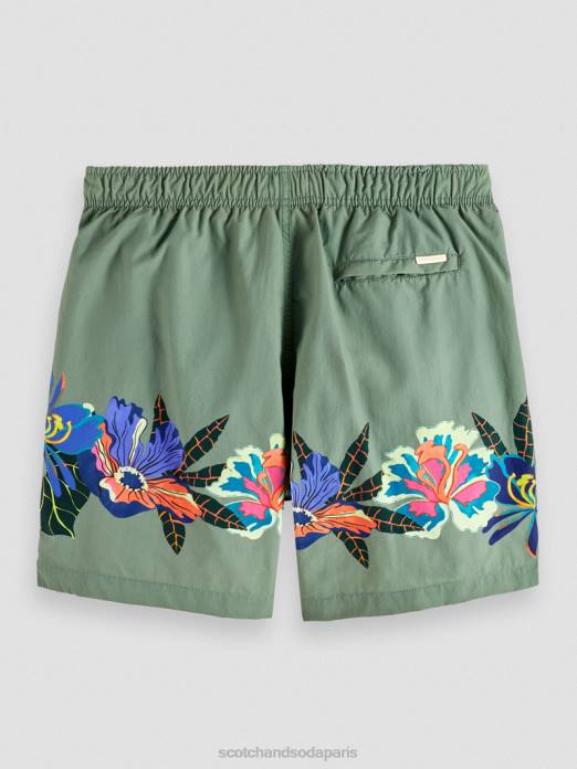 Scotch & Soda Hommes short de bain mi-long imprimé imprimé vert vêtements 4HB4693
