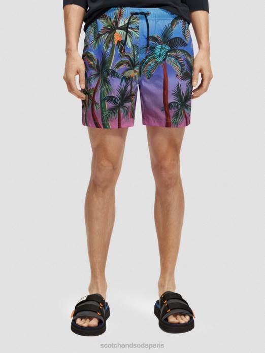 Scotch & Soda Hommes short de bain mi-long imprimé palmiers aop marine vêtements 4HB4692