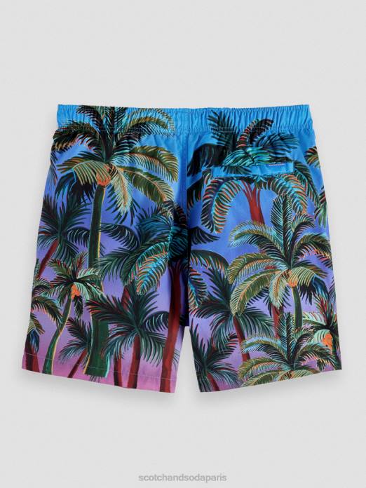 Scotch & Soda Hommes short de bain mi-long imprimé palmiers aop marine vêtements 4HB4692