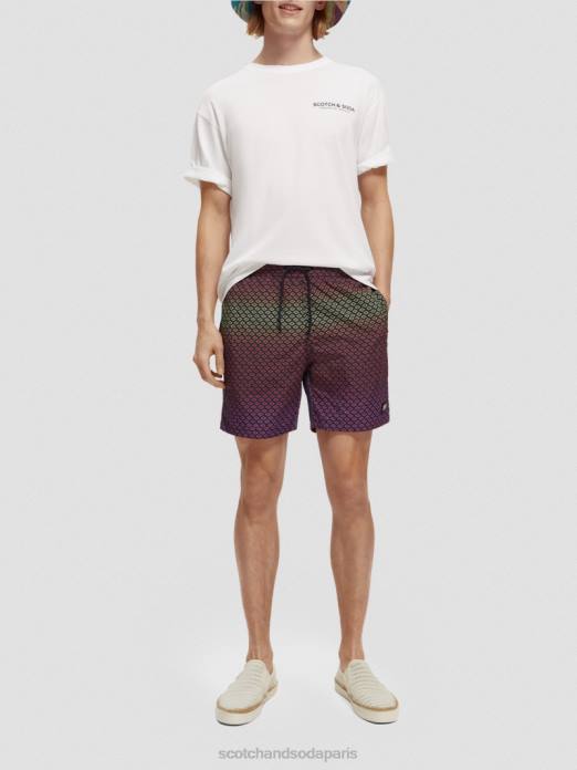 Scotch & Soda Hommes short de bain mi-long imprimé rosette dégradée aop vêtements 4HB4668