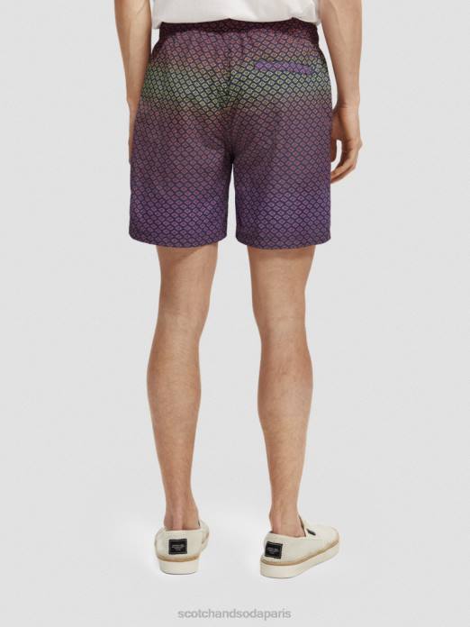 Scotch & Soda Hommes short de bain mi-long imprimé rosette dégradée aop vêtements 4HB4668