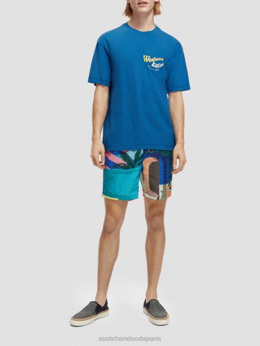 Scotch & Soda Hommes short de bain mi-long imprimé scène aop vêtements 4HB4691