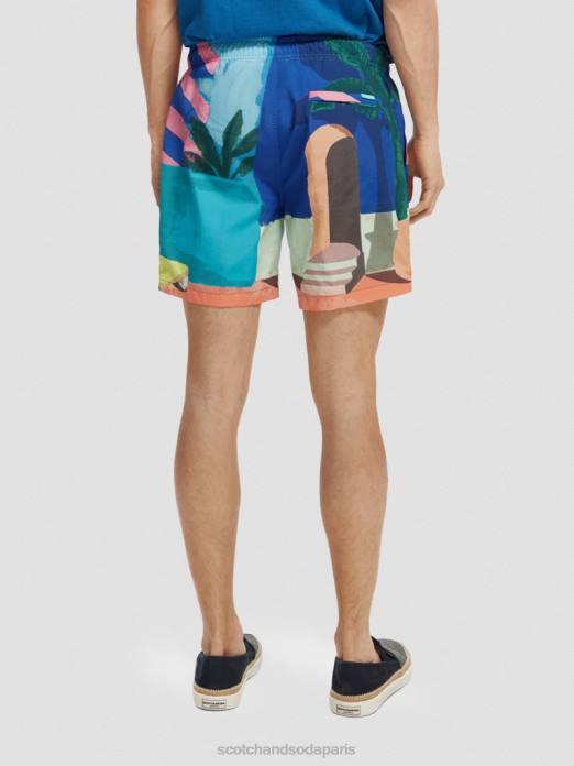 Scotch & Soda Hommes short de bain mi-long imprimé scène aop vêtements 4HB4691