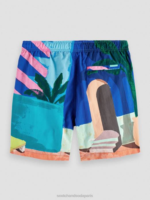 Scotch & Soda Hommes short de bain mi-long imprimé scène aop vêtements 4HB4691