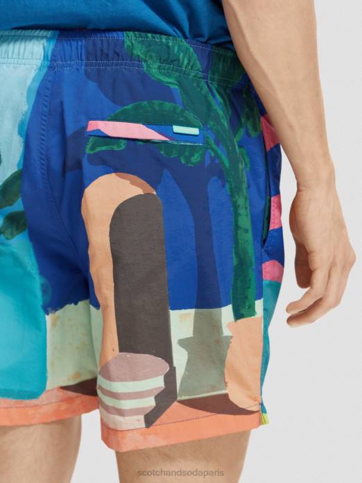 Scotch & Soda Hommes short de bain mi-long imprimé scène aop vêtements 4HB4691
