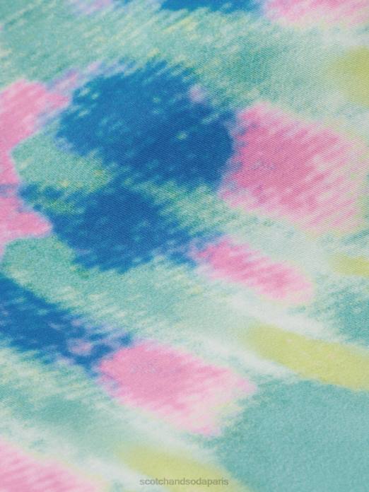 Scotch & Soda Hommes short de bain mi-long imprimé tie-dye teinture de cravate de fleur de menthe vêtements 4HB4685
