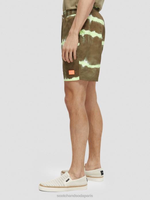 Scotch & Soda Hommes short de bain mi-long imprimé tie-dye teinture de cravate de l'armée vêtements 4HB4688