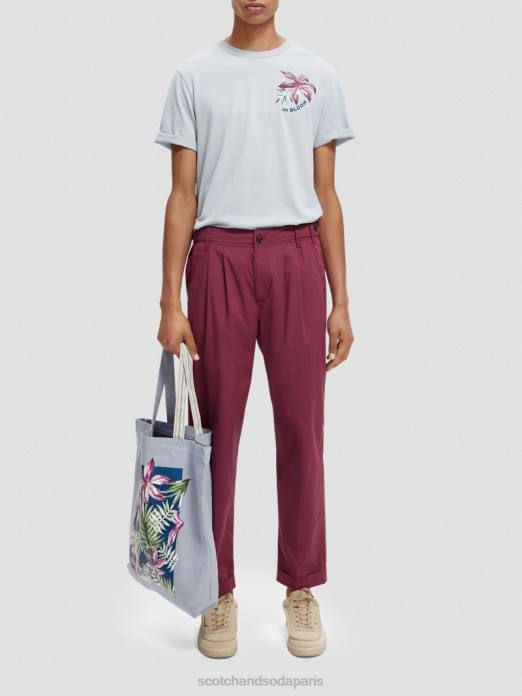 Scotch & Soda Hommes chino ample à pinces fuselées dahlia vêtements 4HB4486