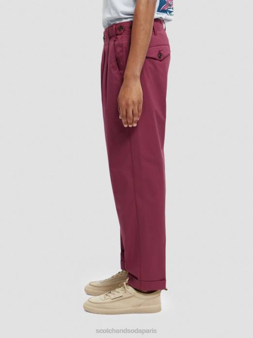 Scotch & Soda Hommes chino ample à pinces fuselées dahlia vêtements 4HB4486