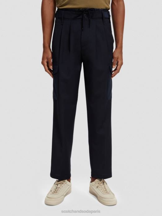 Scotch & Soda Hommes chino cargo ample coupe fuselée en laine mélangée nuit vêtements 4HB4487
