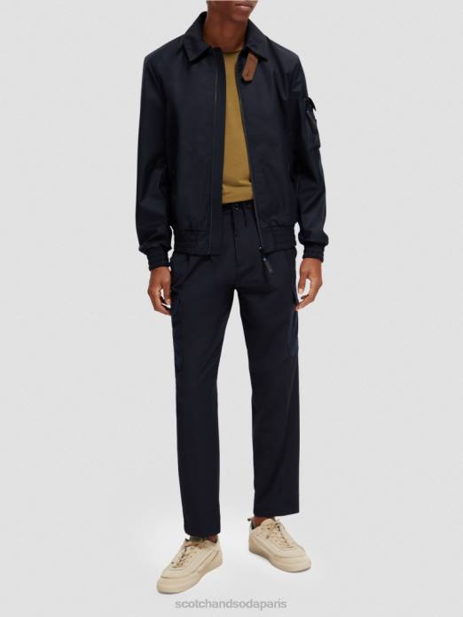 Scotch & Soda Hommes chino cargo ample coupe fuselée en laine mélangée nuit vêtements 4HB4487