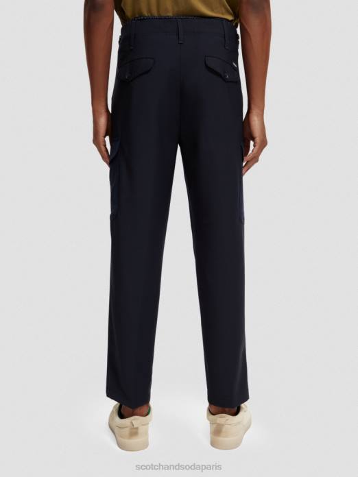 Scotch & Soda Hommes chino cargo ample coupe fuselée en laine mélangée nuit vêtements 4HB4487