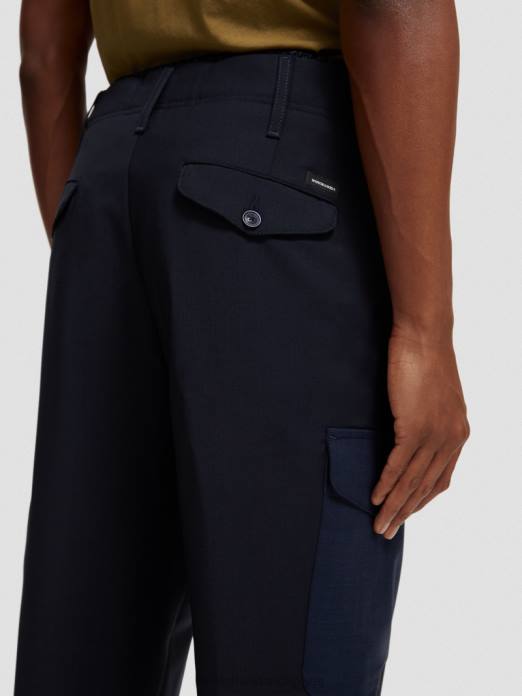 Scotch & Soda Hommes chino cargo ample coupe fuselée en laine mélangée nuit vêtements 4HB4487