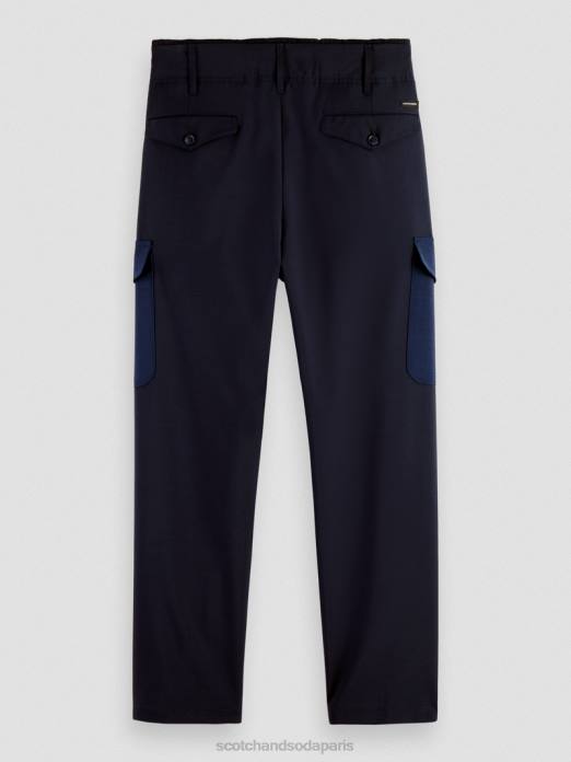 Scotch & Soda Hommes chino cargo ample coupe fuselée en laine mélangée nuit vêtements 4HB4487