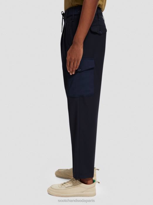 Scotch & Soda Hommes chino cargo ample coupe fuselée en laine mélangée nuit vêtements 4HB4487