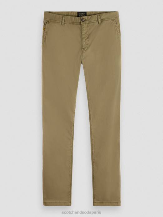 Scotch & Soda Hommes chino super slim fit teint en pièce kaki vêtements 4HB4497