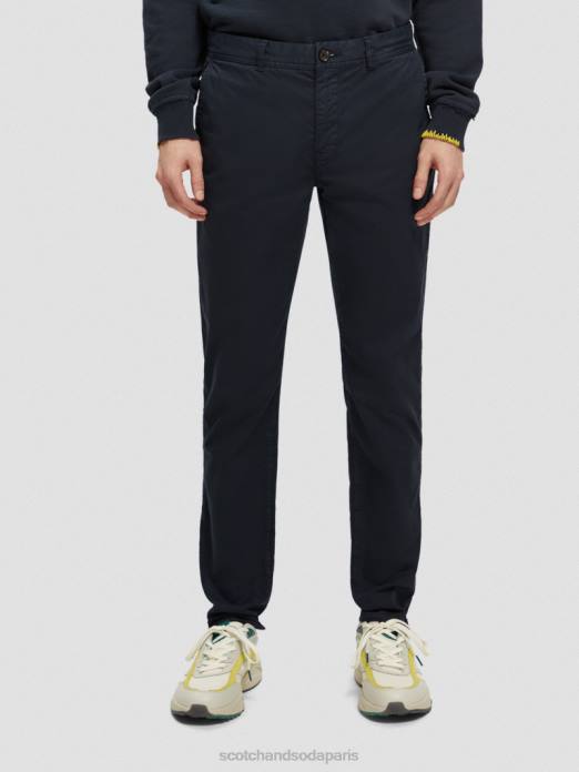 Scotch & Soda Hommes chino super slim fit teint en pièce marine vêtements 4HB4496