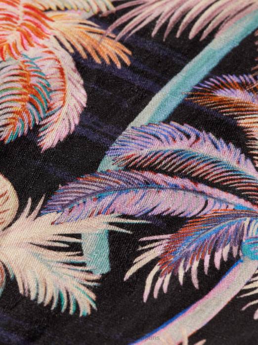 Scotch & Soda Hommes le chino plissé imprimé twilt palmier aop noir vêtements 4HB4500