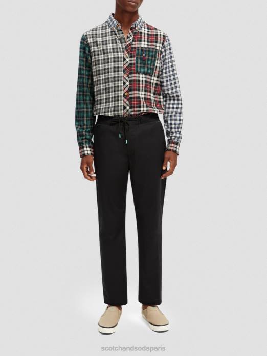 Scotch & Soda Hommes le jogger classique en popeline coupe fuselée préféré noir vêtements 4HB4484