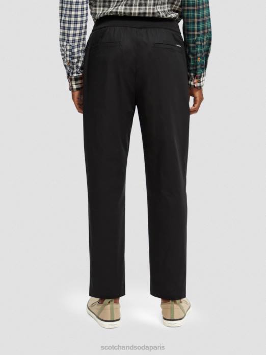 Scotch & Soda Hommes le jogger classique en popeline coupe fuselée préféré noir vêtements 4HB4484