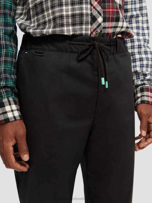 Scotch & Soda Hommes le jogger classique en popeline coupe fuselée préféré noir vêtements 4HB4484