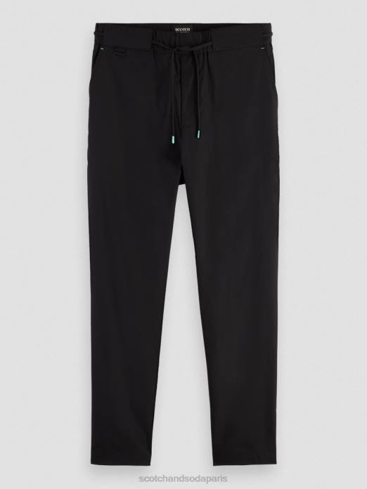 Scotch & Soda Hommes le jogger classique en popeline coupe fuselée préféré noir vêtements 4HB4484