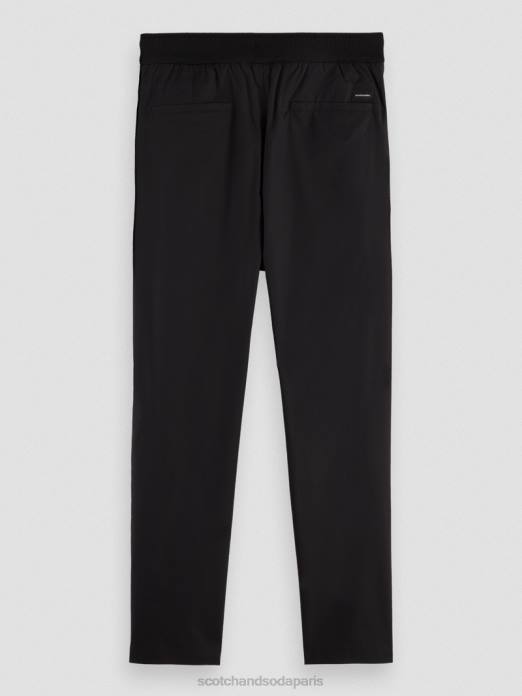 Scotch & Soda Hommes le jogger classique en popeline coupe fuselée préféré noir vêtements 4HB4484