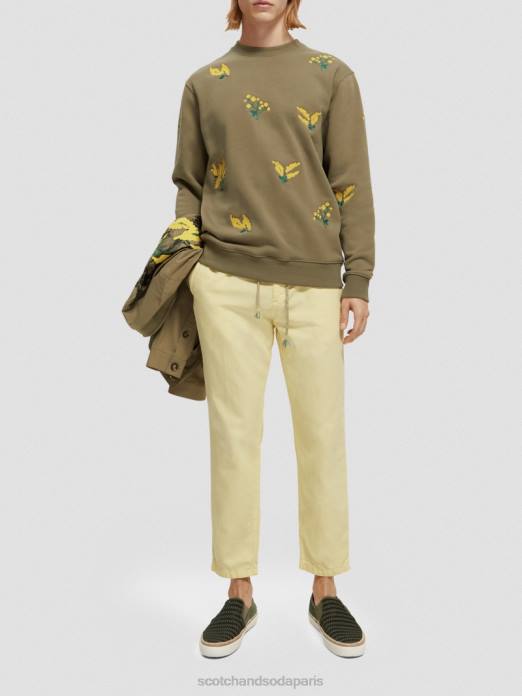 Scotch & Soda Hommes le jogger teint en pièce coupe fuselée Regular The Drift banane vêtements 4HB4490