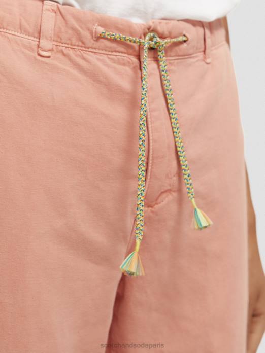 Scotch & Soda Hommes le jogger teint en pièce coupe fuselée Regular The Drift flamant vêtements 4HB4488