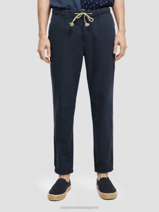 Scotch & Soda Hommes le jogger teint en pièce coupe fuselée Regular The Drift marine vêtements 4HB4491